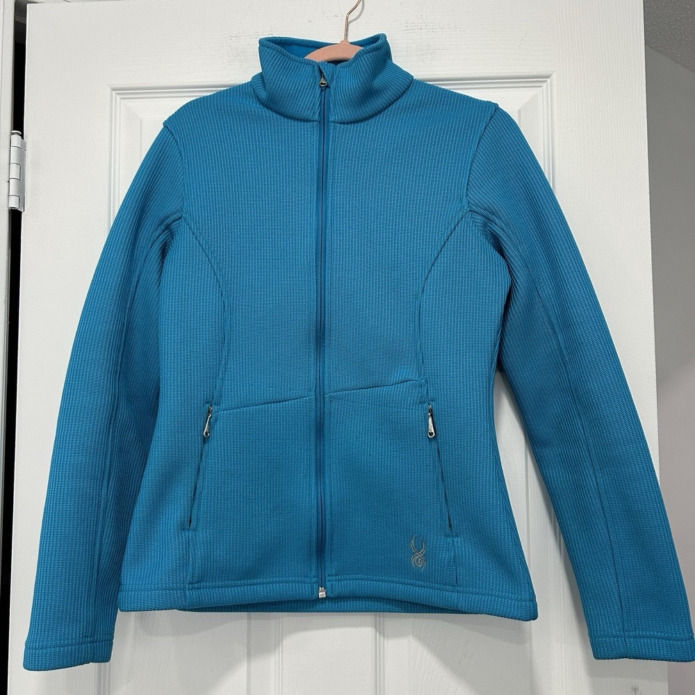 Spyder Endure 508282 Women's Medium M Blue Full-Zip‎ Fleece Lined Sweater Jacket